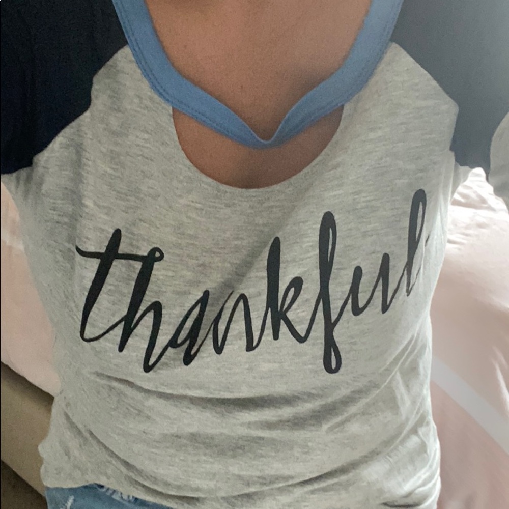 "Thankful" Long Sleeve Raglan Top - Picture 2 of 7